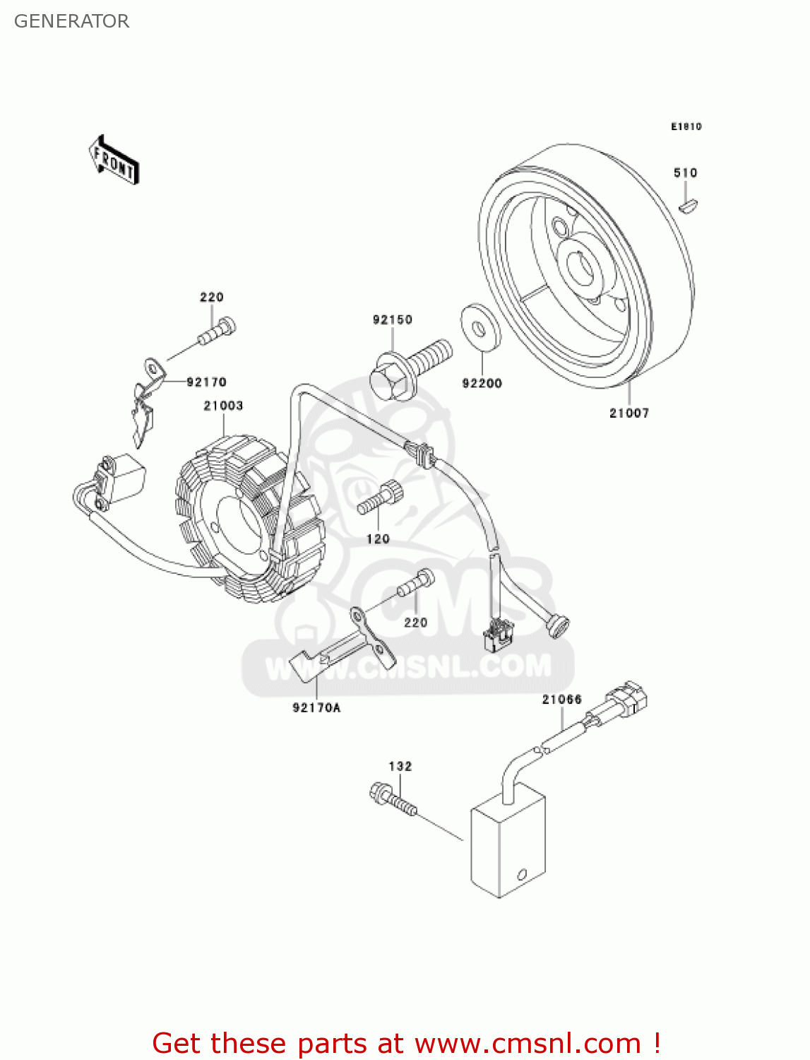 GENERATOR KLX300A8 KLX300R 2003 USA CALIFORNIA CANADA