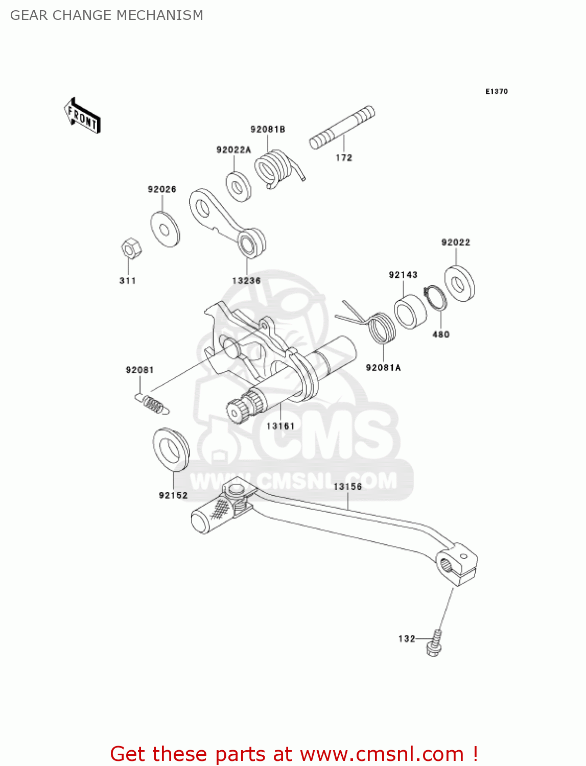 GEAR CHANGE MECHANISM KLX300A8 KLX300R 2003 USA CALIFORNIA CANADA