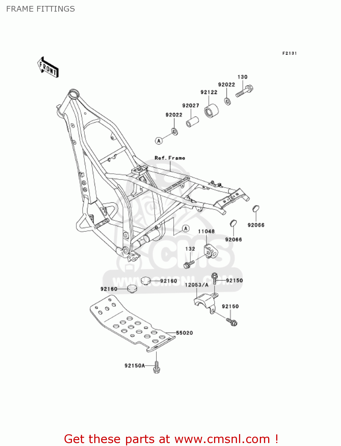 FRAME FITTINGS KLX300A8 KLX300R 2003 USA CALIFORNIA CANADA