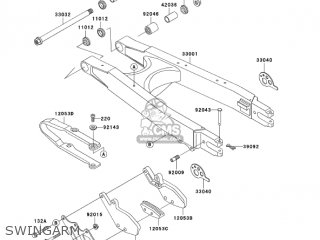 SWINGARM - KLX300A8 KLX300R 2003 USA CALIFORNIA CANADA