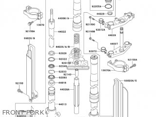 FRONT FORK - KLX300A8 KLX300R 2003 USA CALIFORNIA CANADA