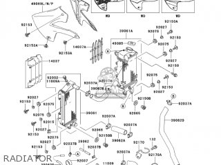 RADIATOR - KLX300A8 KLX300R 2003 USA CALIFORNIA CANADA