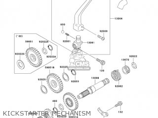 KICKSTARTER MECHANISM - KLX300A8 KLX300R 2003 USA CALIFORNIA CANADA