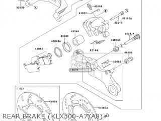 REAR BRAKE (KLX300-A7/A8) - KLX300A8 KLX300R 2003 USA CALIFORNIA CANADA