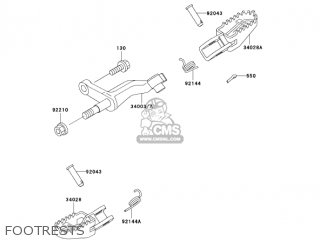 FOOTRESTS - KLX300A8 KLX300R 2003 USA CALIFORNIA CANADA