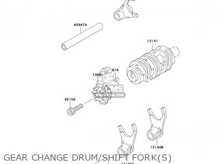 GEAR CHANGE DRUM/SHIFT FORK(S) - KLX300A8 KLX300R 2003 USA CALIFORNIA CANADA