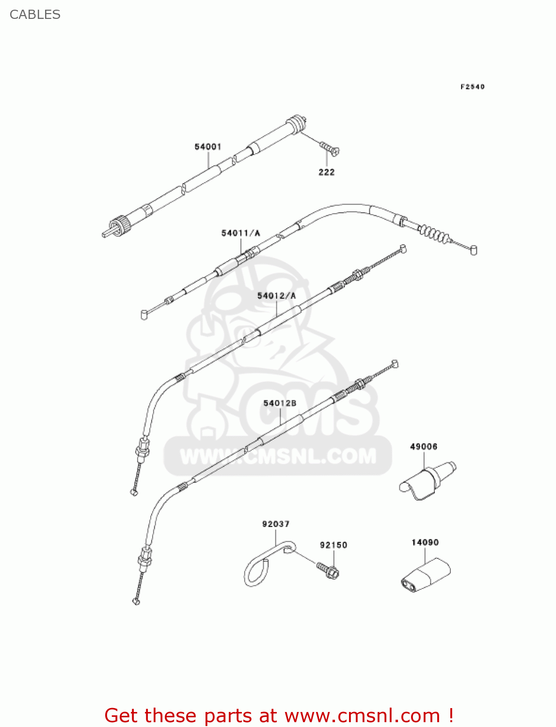 CABLES KLX300A9 KLX300R 2004 USA CALIFORNIA CANADA