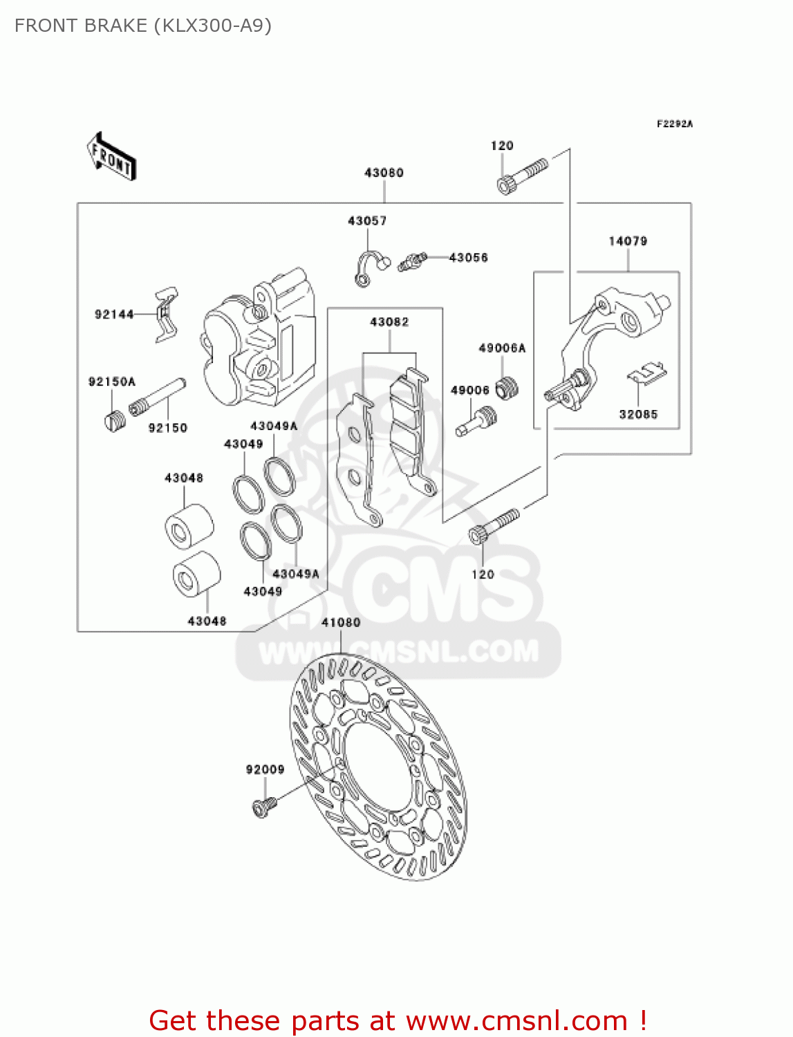 FRONT BRAKE (KLX300-A9) KLX300A9 KLX300R 2004 USA CALIFORNIA CANADA