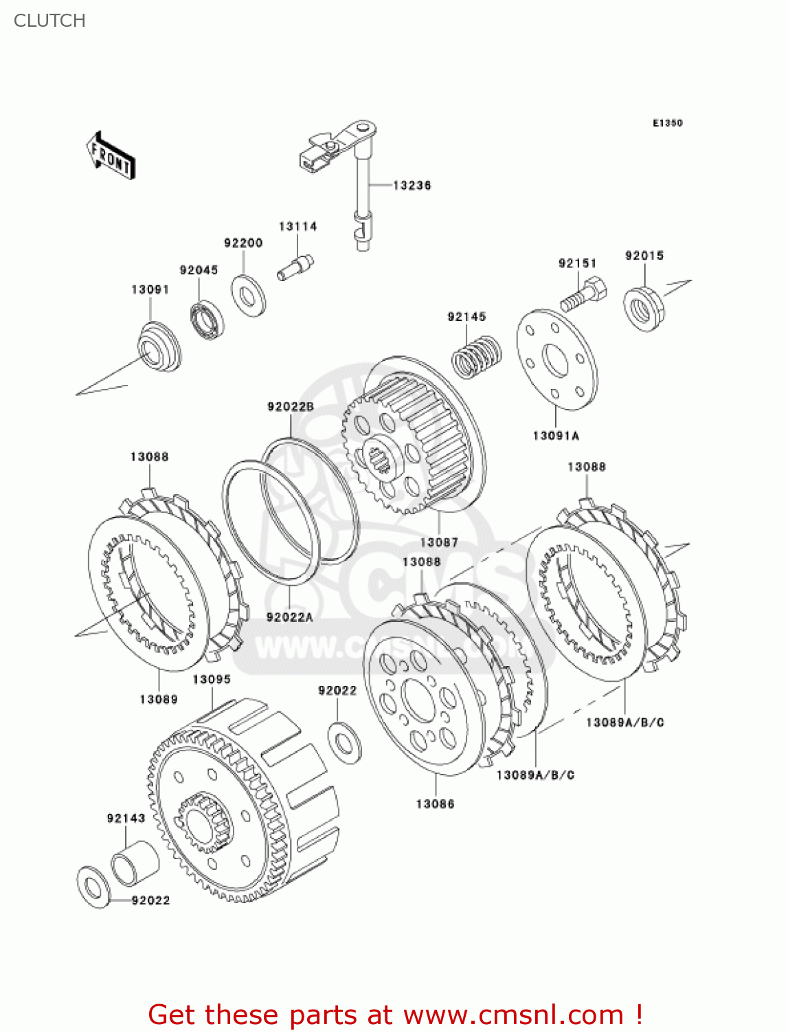 CLUTCH KLX300A9 KLX300R 2004 USA CALIFORNIA CANADA