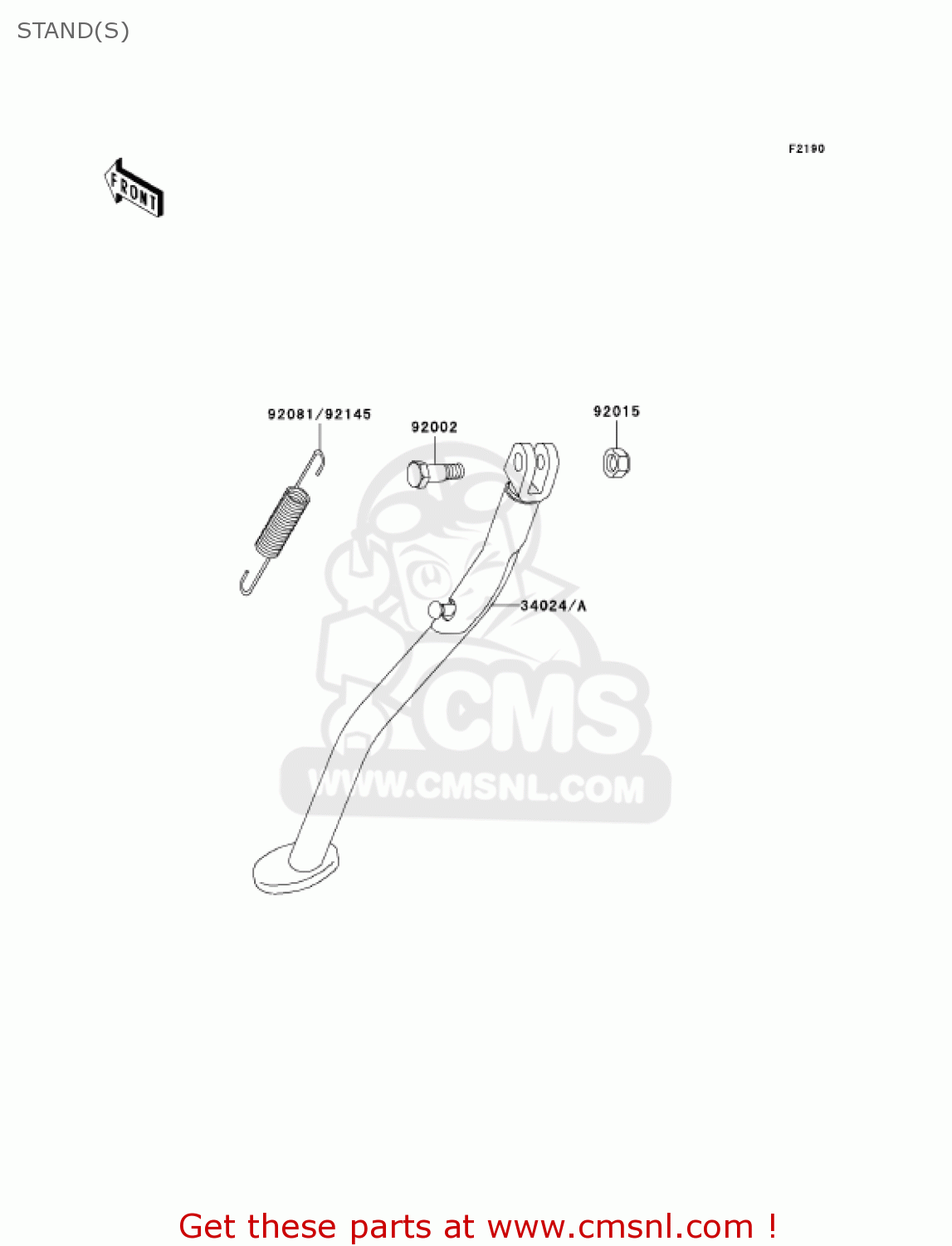 STAND(S) KLX300A9 KLX300R 2004 USA CALIFORNIA CANADA