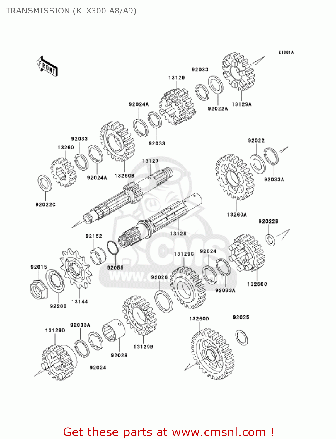 TRANSMISSION (KLX300-A8/A9) KLX300A9 KLX300R 2004 USA CALIFORNIA CANADA