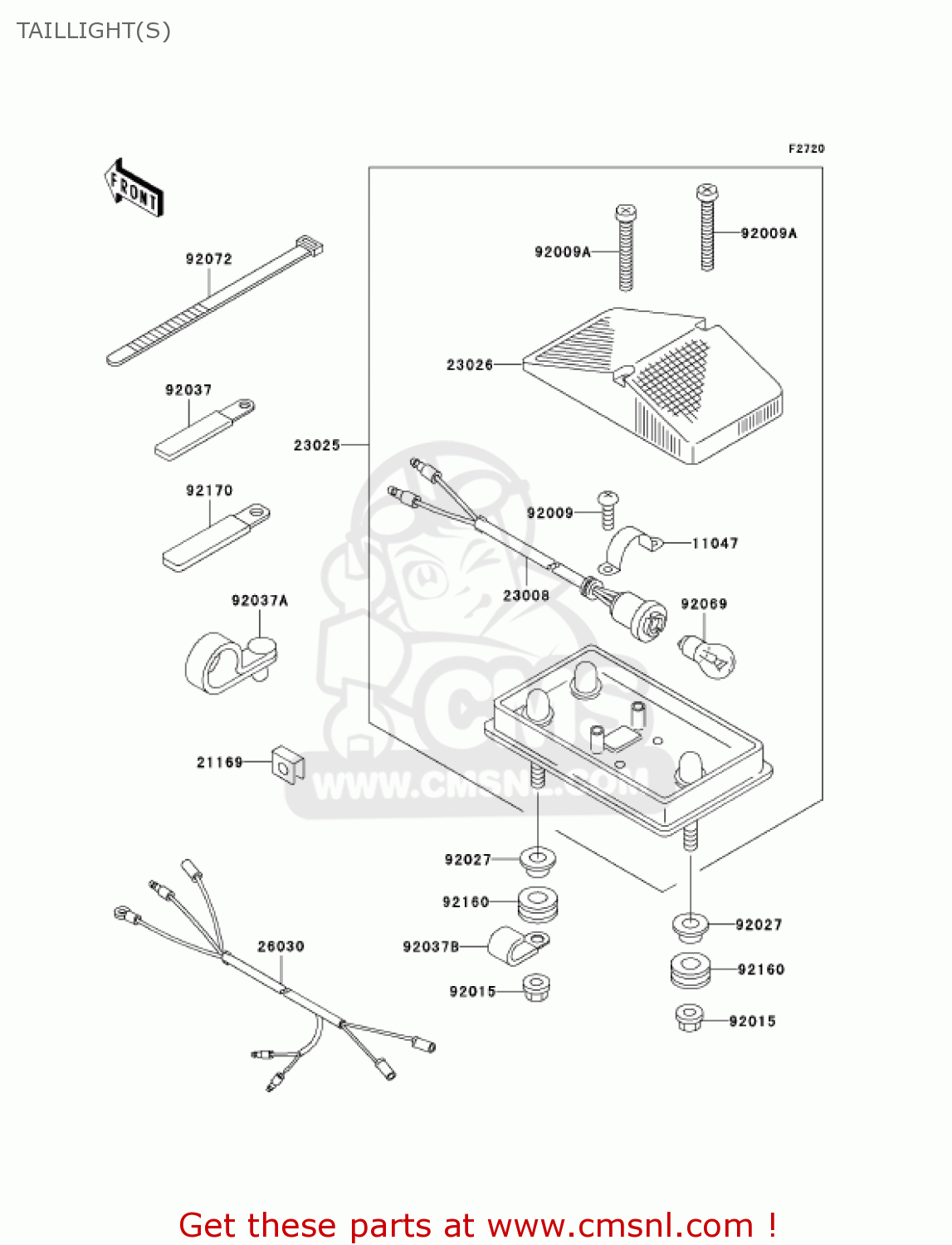 TAILLIGHT(S) KLX300A9 KLX300R 2004 USA CALIFORNIA CANADA