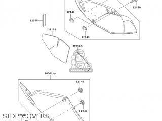 SIDE COVERS - KLX300A9 KLX300R 2004 USA CALIFORNIA CANADA