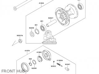 FRONT HUB - KLX300A9 KLX300R 2004 USA CALIFORNIA CANADA