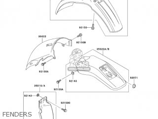FENDERS - KLX300A9 KLX300R 2004 USA CALIFORNIA CANADA