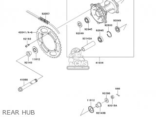 REAR HUB - KLX300A9 KLX300R 2004 USA CALIFORNIA CANADA