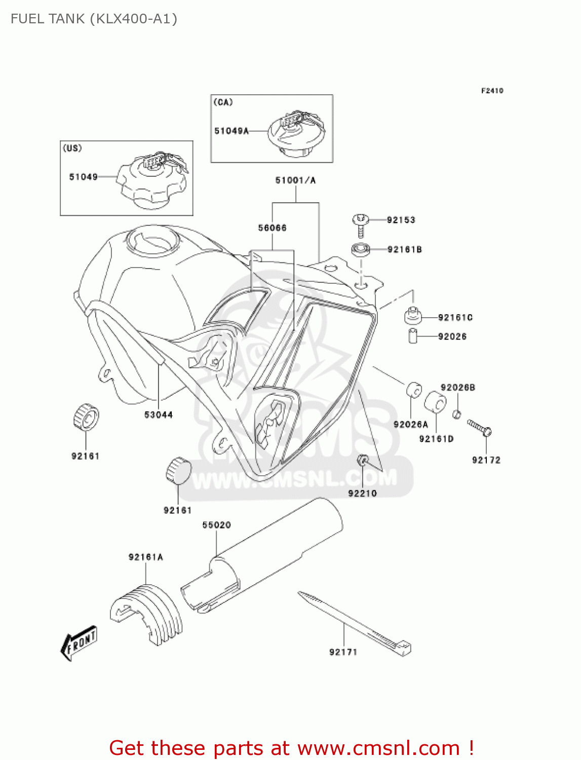 FUEL TANK (KLX400-A1) KLX400A1 KLX400SR 2003 USA CALIFORNIA