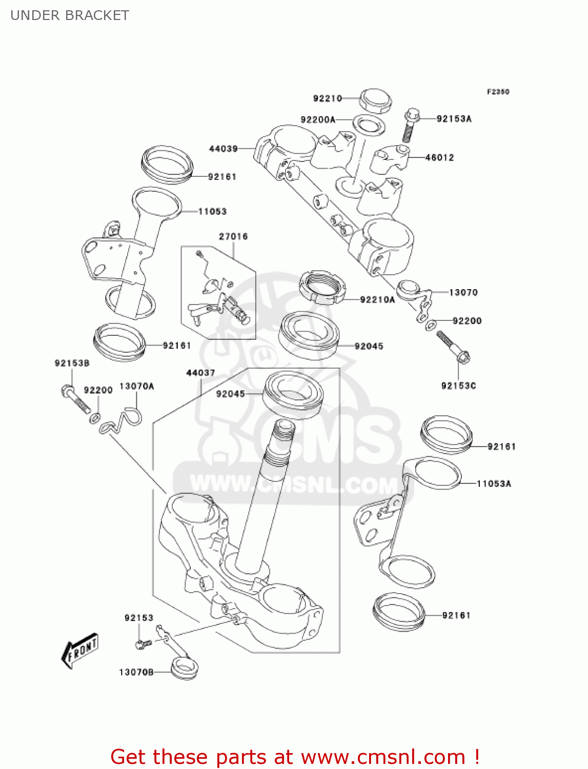 UNDER BRACKET KLX400A1 KLX400SR 2003 USA CALIFORNIA