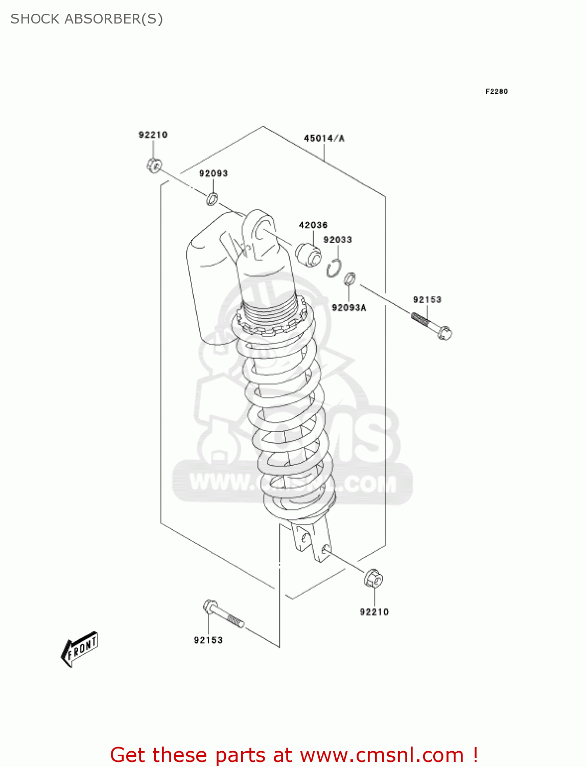 SHOCK ABSORBER(S) KLX400A1 KLX400SR 2003 USA CALIFORNIA