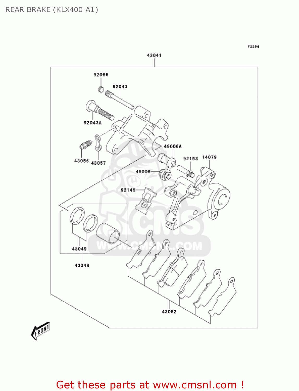 REAR BRAKE (KLX400-A1) KLX400A1 KLX400SR 2003 USA CALIFORNIA