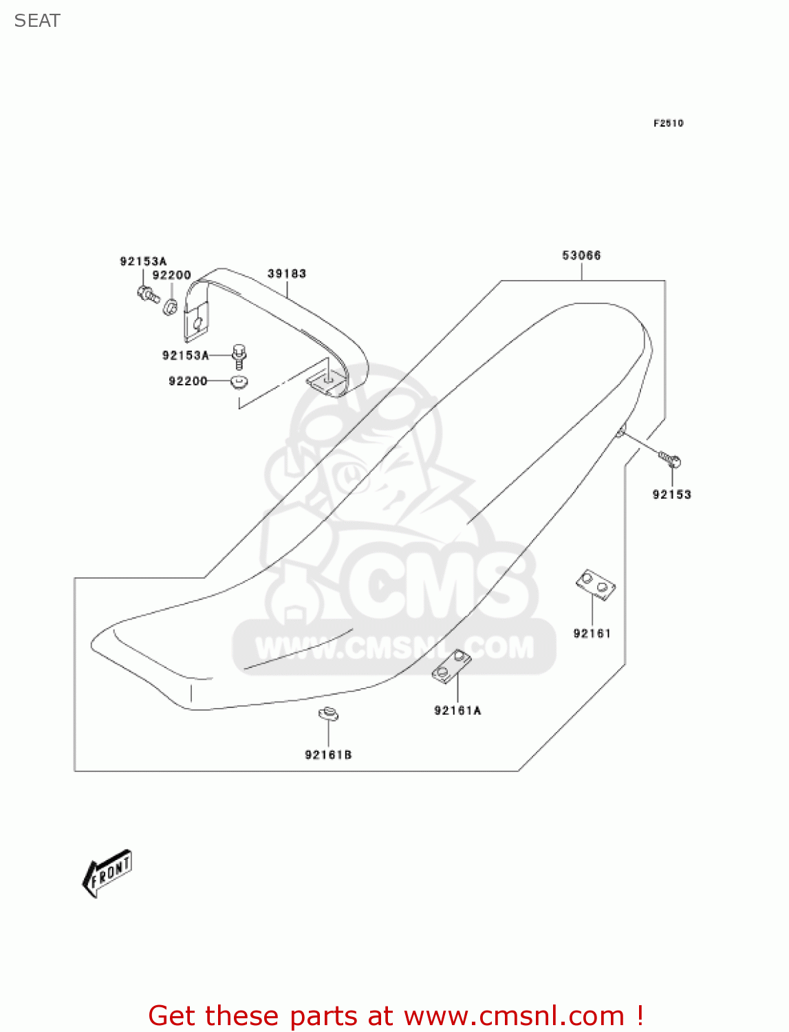 SEAT KLX400A1 KLX400SR 2003 USA CALIFORNIA