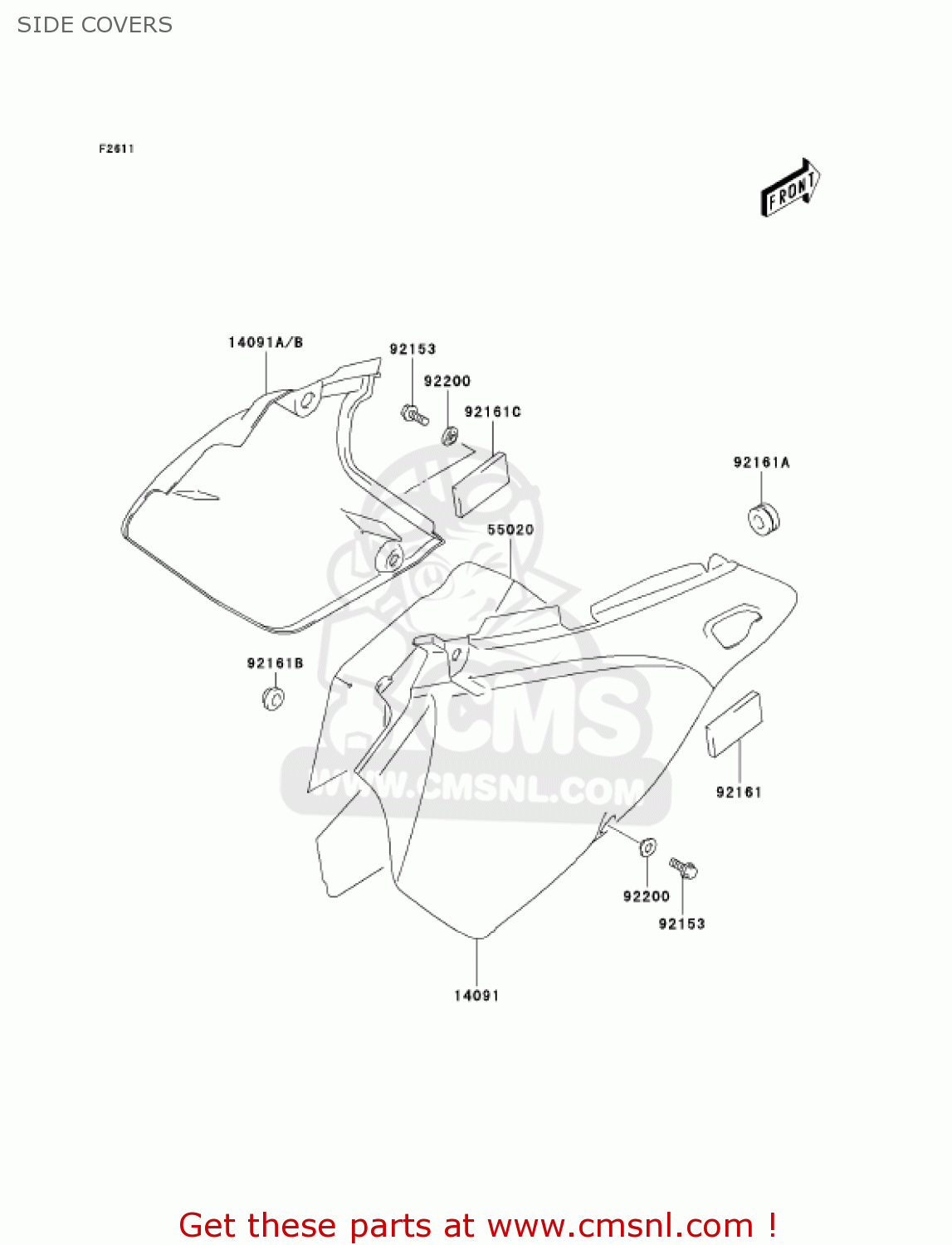 SIDE COVERS KLX400A1 KLX400SR 2003 USA CALIFORNIA