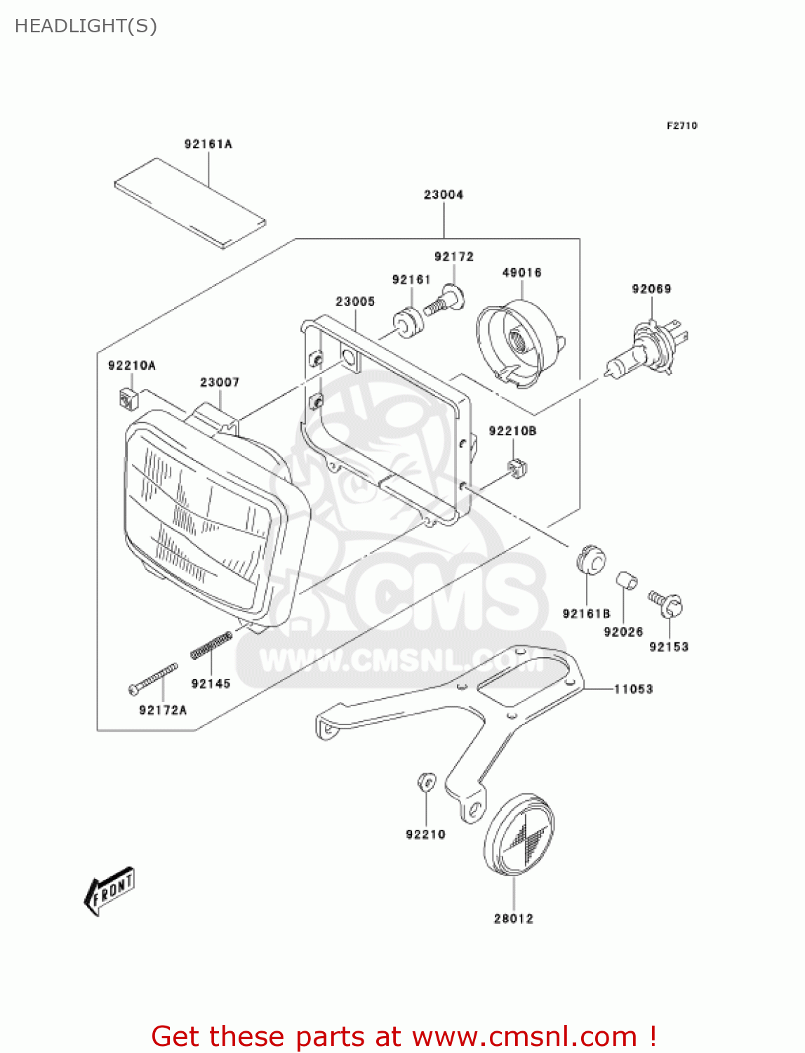 HEADLIGHT(S) KLX400A1 KLX400SR 2003 USA CALIFORNIA