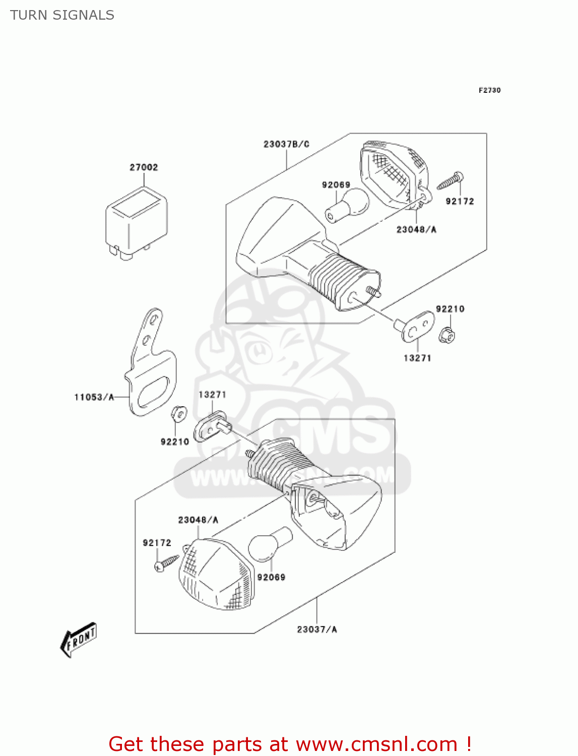 TURN SIGNALS KLX400A1 KLX400SR 2003 USA CALIFORNIA