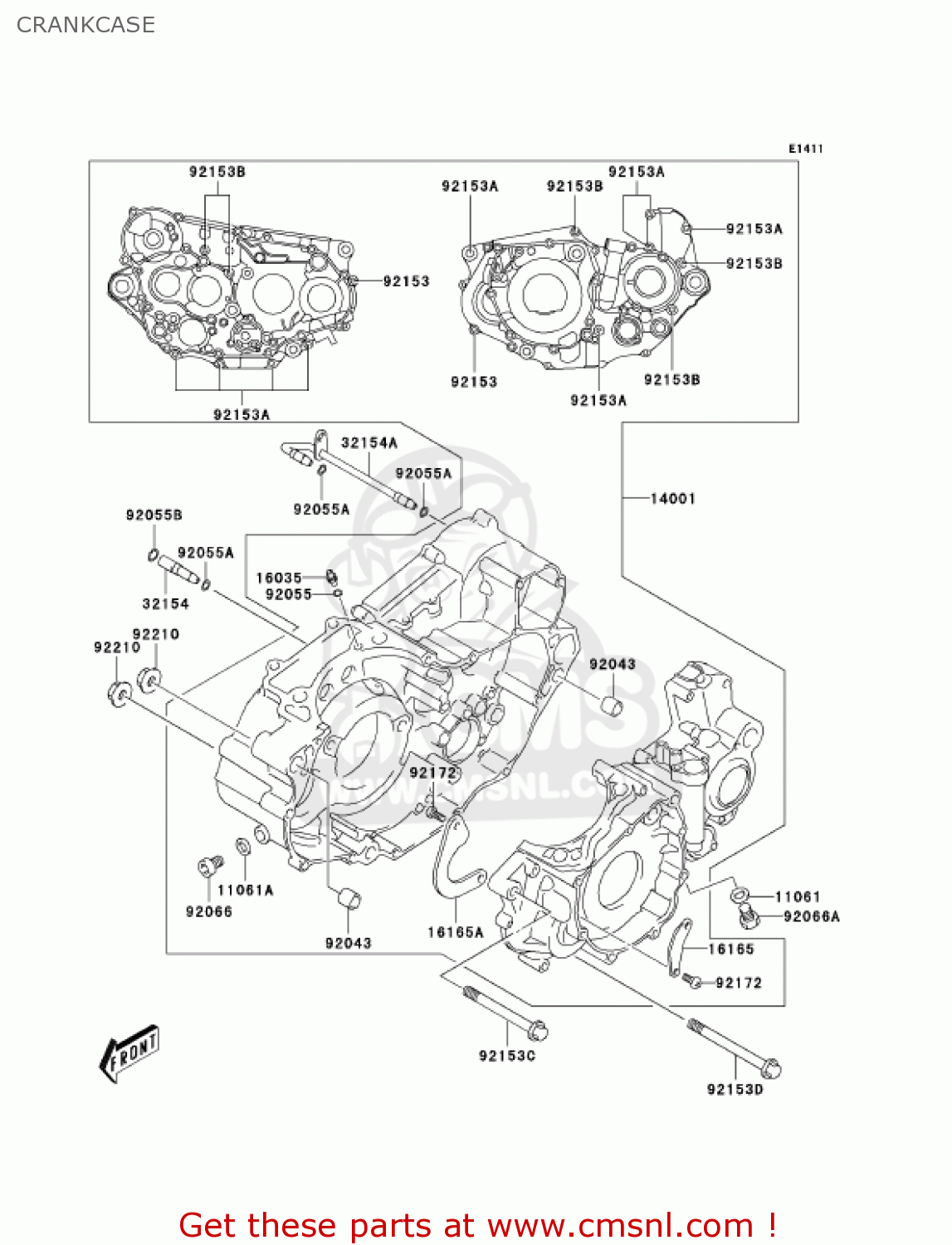 CRANKCASE KLX400A1 KLX400SR 2003 USA CALIFORNIA