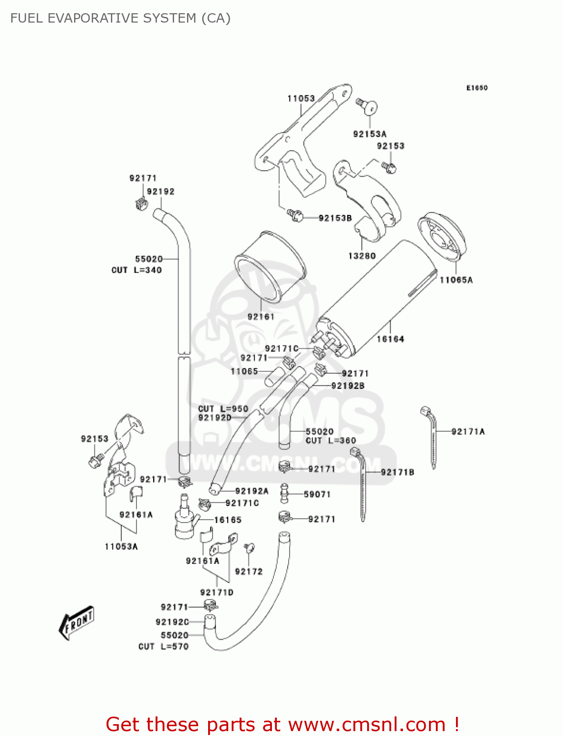 FUEL EVAPORATIVE SYSTEM (CA) KLX400A1 KLX400SR 2003 USA CALIFORNIA