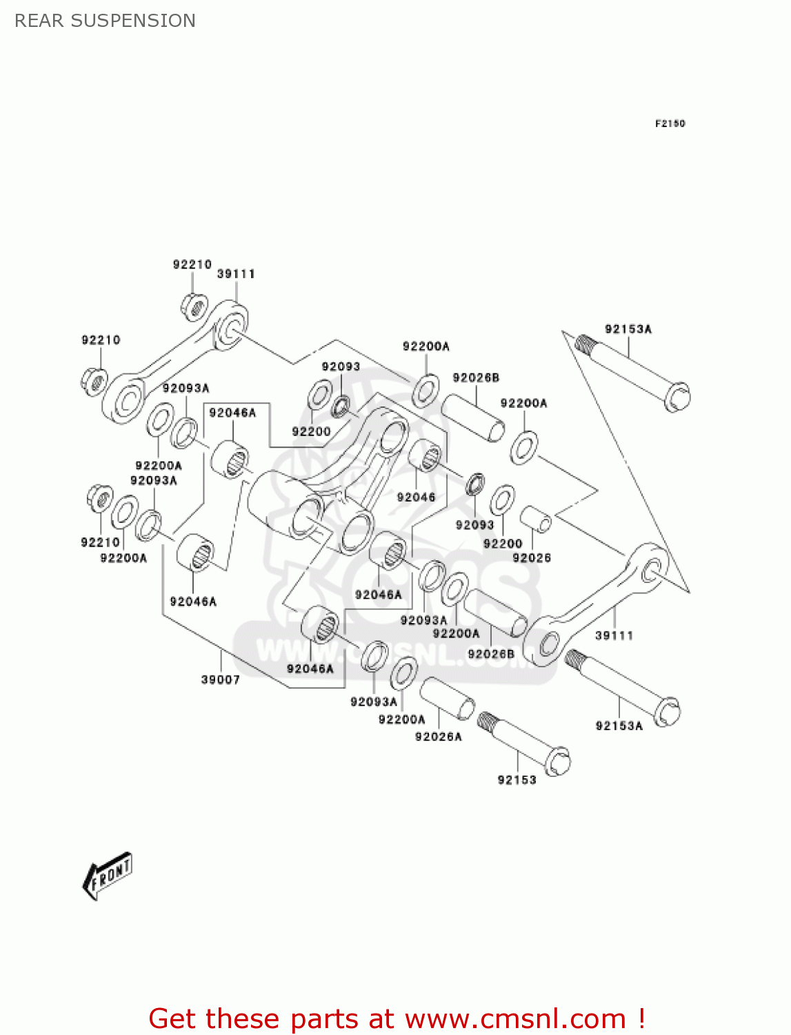 REAR SUSPENSION KLX400A1 KLX400SR 2003 USA CALIFORNIA