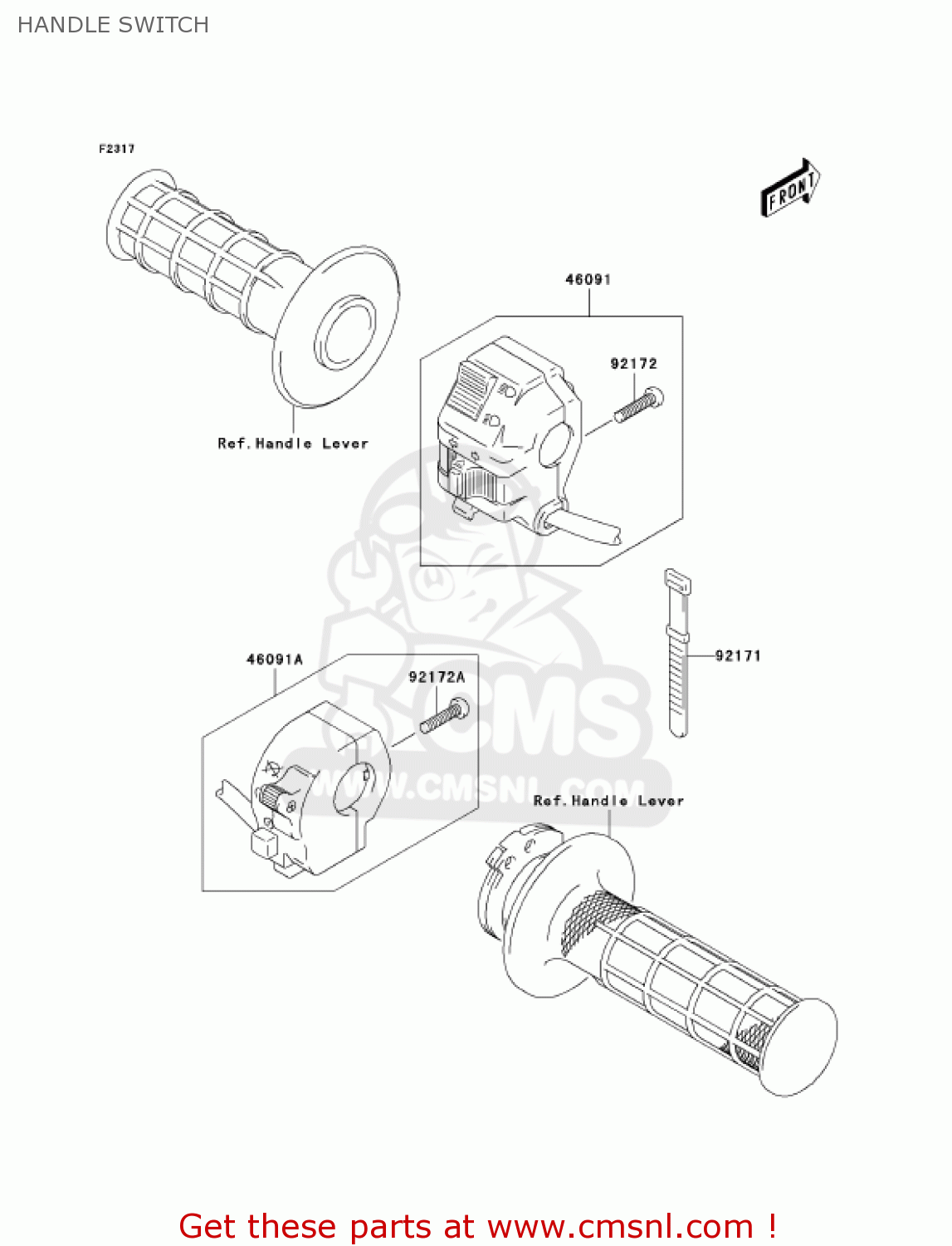 HANDLE SWITCH KLX400A1 KLX400SR 2003 USA CALIFORNIA
