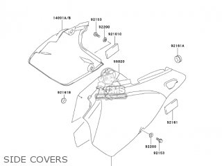 SIDE COVERS - KLX400A1 KLX400SR 2003 USA CALIFORNIA