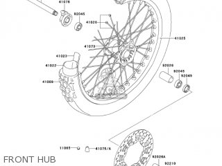 FRONT HUB - KLX400A1 KLX400SR 2003 USA CALIFORNIA