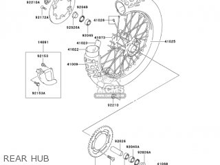 REAR HUB - KLX400A1 KLX400SR 2003 USA CALIFORNIA