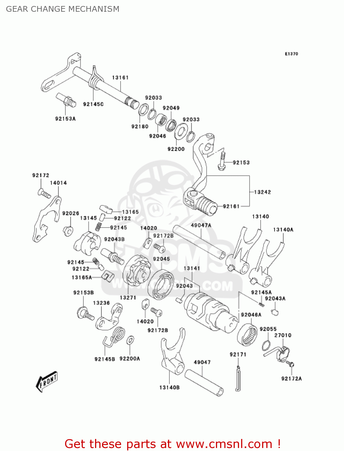 GEAR CHANGE MECHANISM KLX400A2 2004 USA CALIFORNIA CANADA