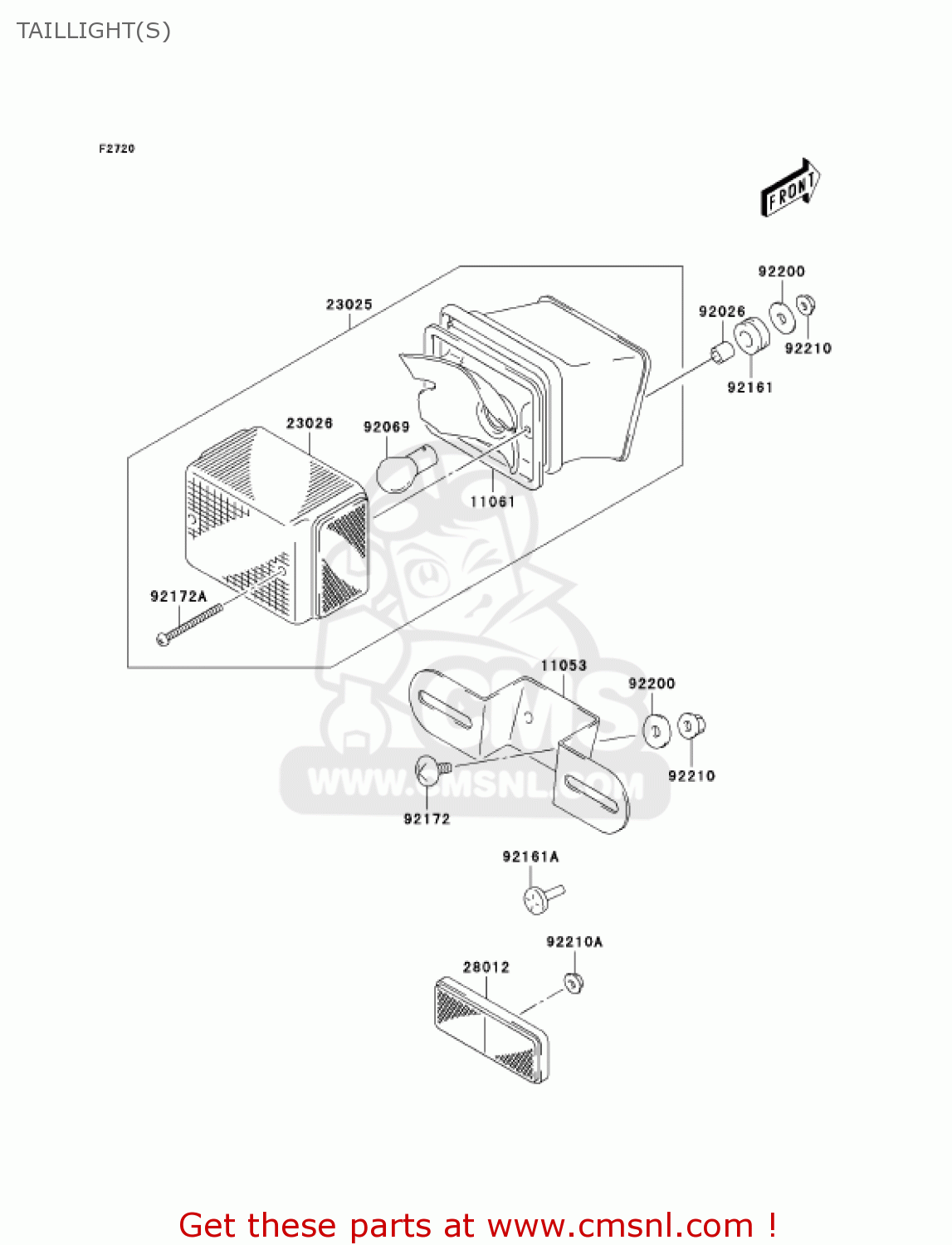 TAILLIGHT(S) KLX400A2 2004 USA CALIFORNIA CANADA