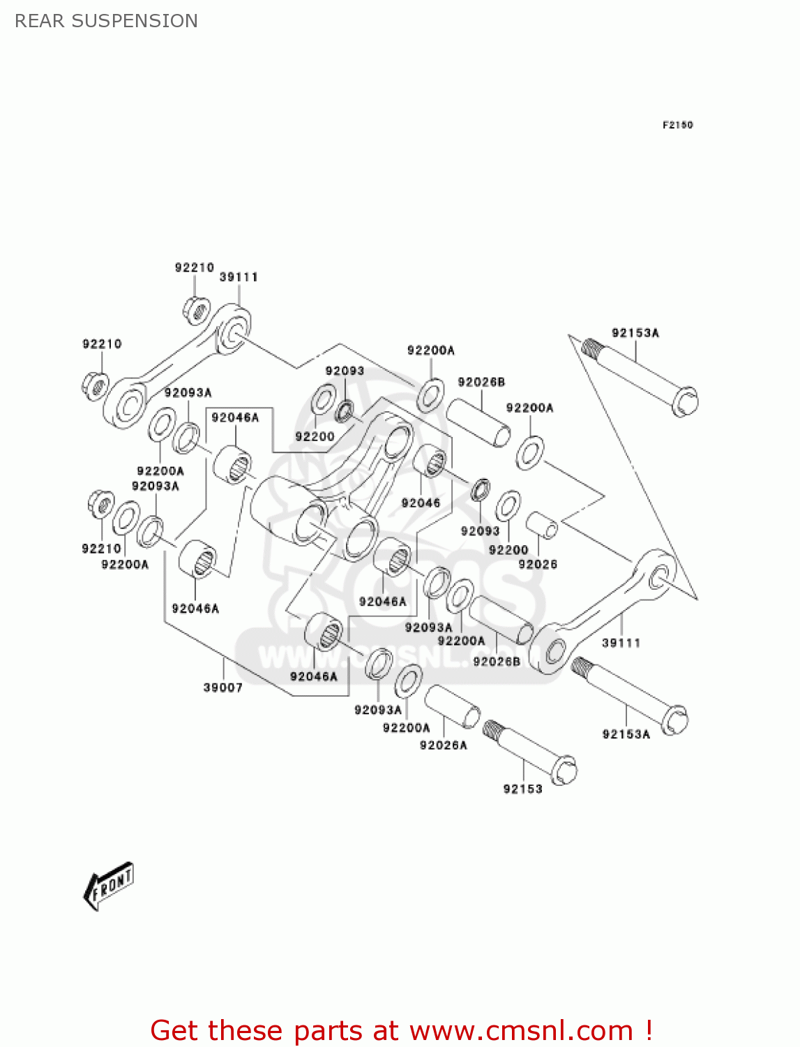 REAR SUSPENSION KLX400A2 2004 USA CALIFORNIA CANADA