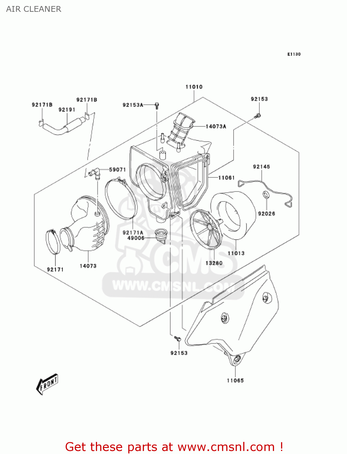 AIR CLEANER KLX400A2 2004 USA CALIFORNIA CANADA