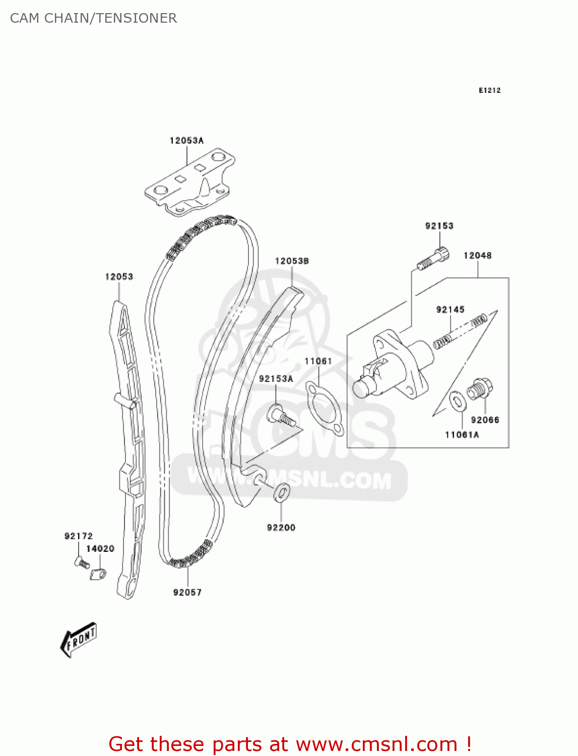 CAM CHAIN/TENSIONER KLX400A2 2004 USA CALIFORNIA CANADA