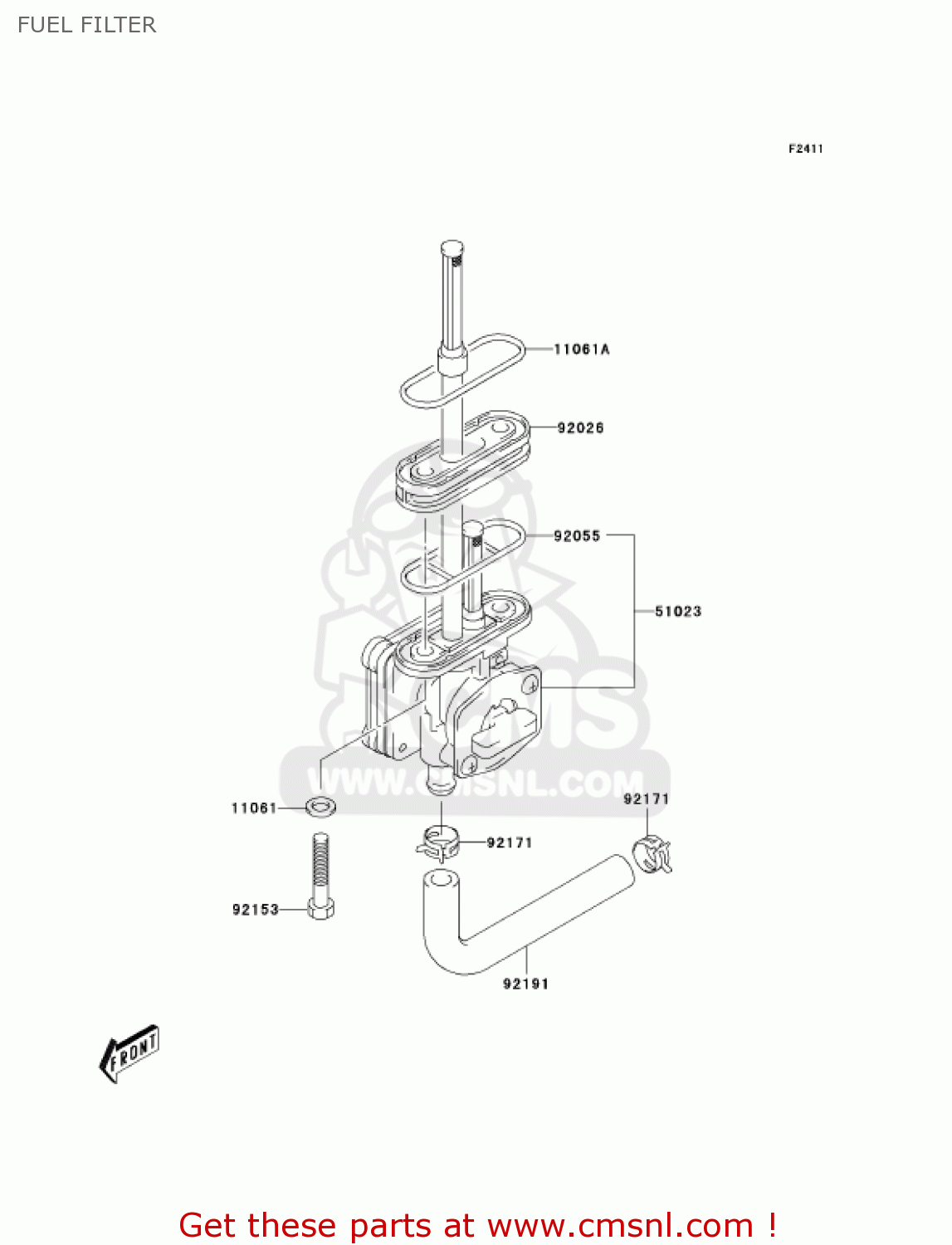 FUEL FILTER KLX400A2 2004 USA CALIFORNIA CANADA