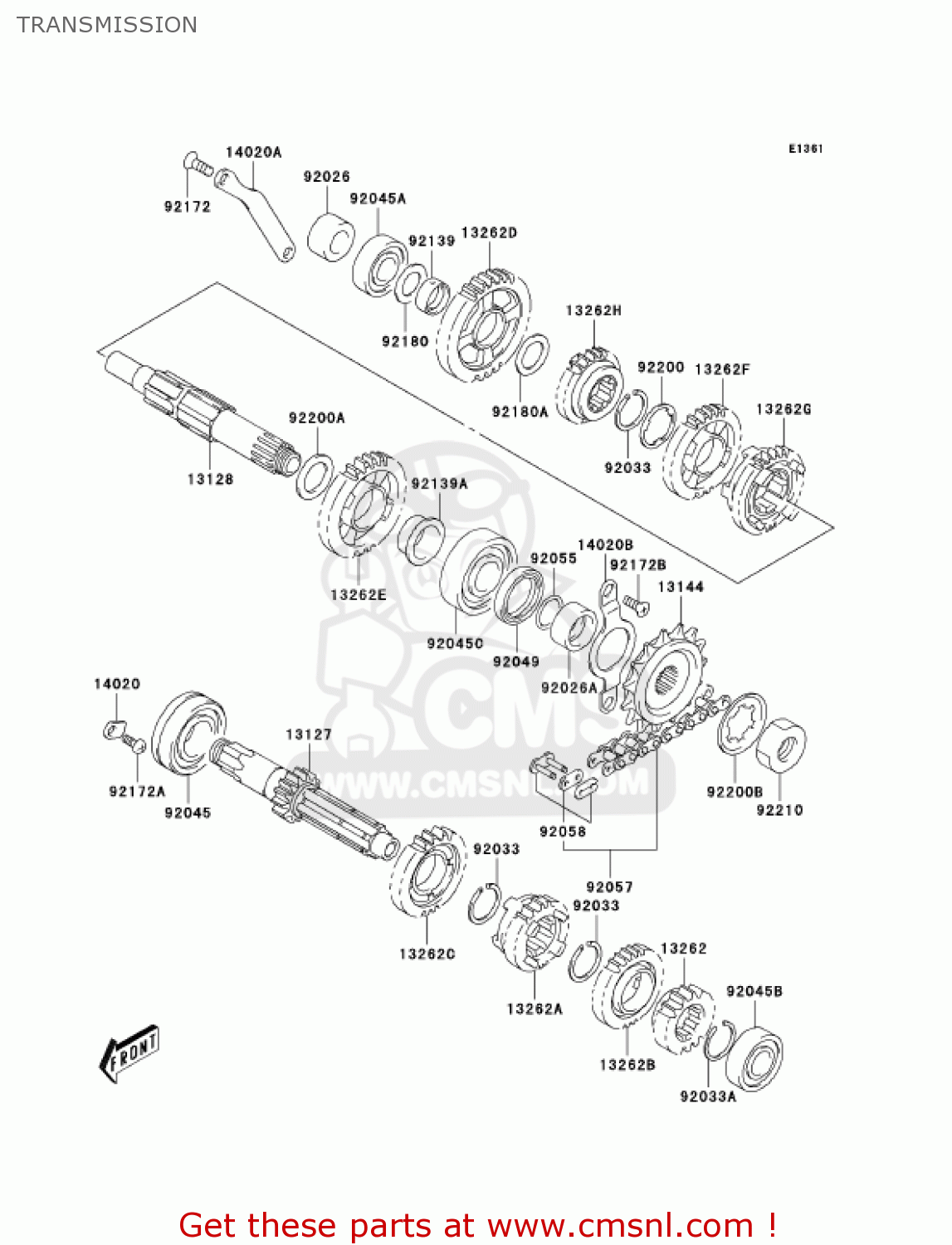TRANSMISSION KLX400A2 2004 USA CALIFORNIA CANADA