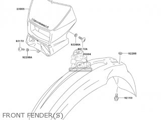 FRONT FENDER(S) - KLX400A2 2004 USA CALIFORNIA CANADA