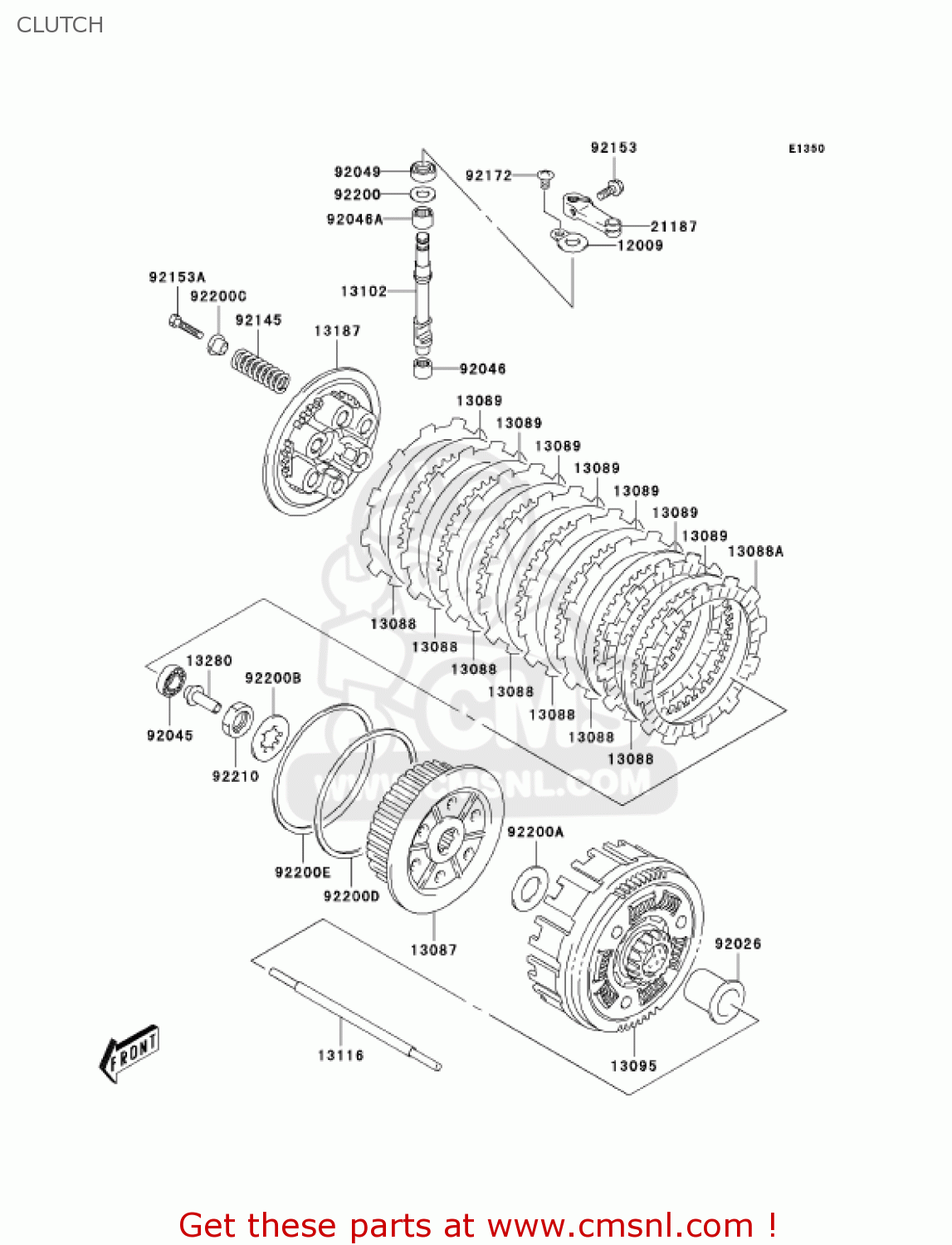 CLUTCH KLX400B1 KLX400R 2003 USA CANADA