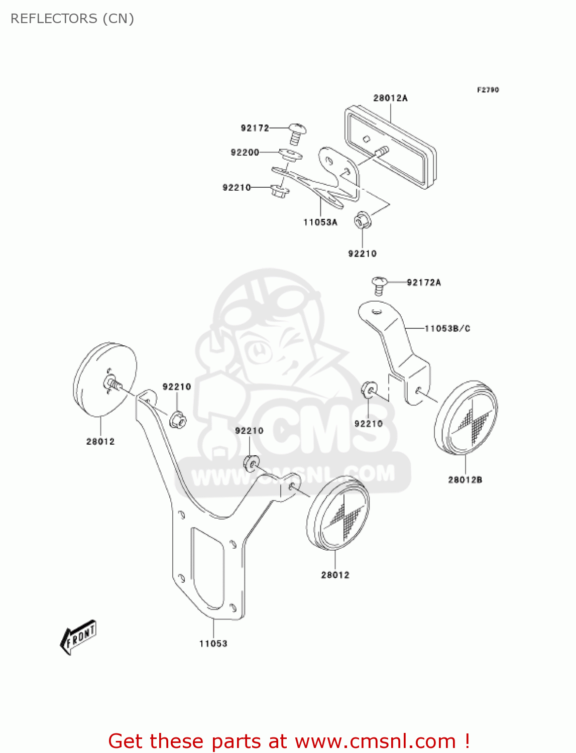 REFLECTORS (CN) KLX400B1 KLX400R 2003 USA CANADA