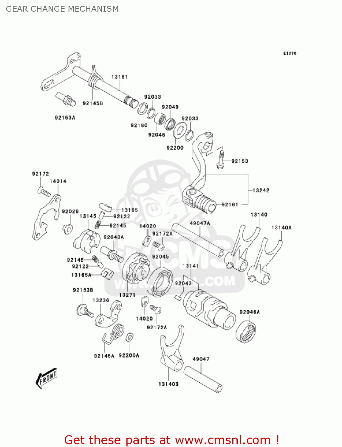 GEAR CHANGE MECHANISM KLX400B1 KLX400R 2003 USA CANADA