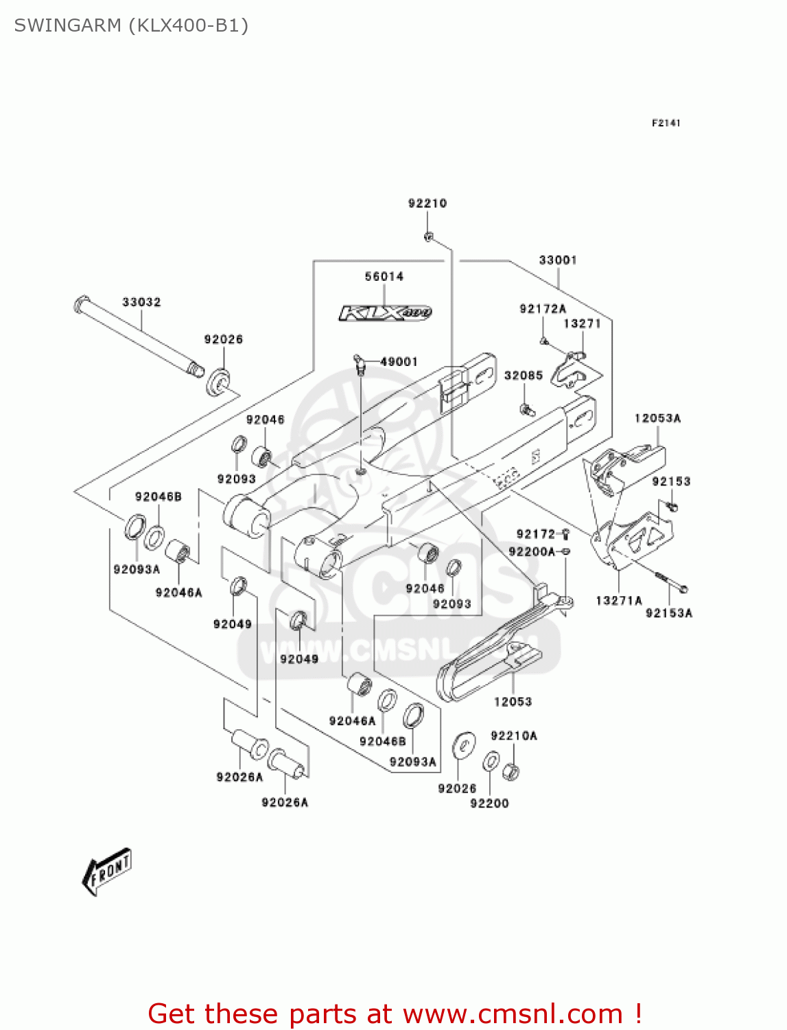 SWINGARM (KLX400-B1) KLX400B1 KLX400R 2003 USA CANADA