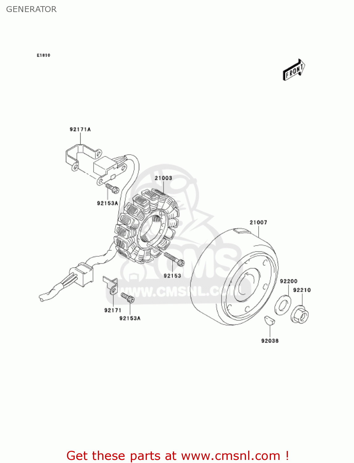 GENERATOR KLX400B1 KLX400R 2003 USA CANADA