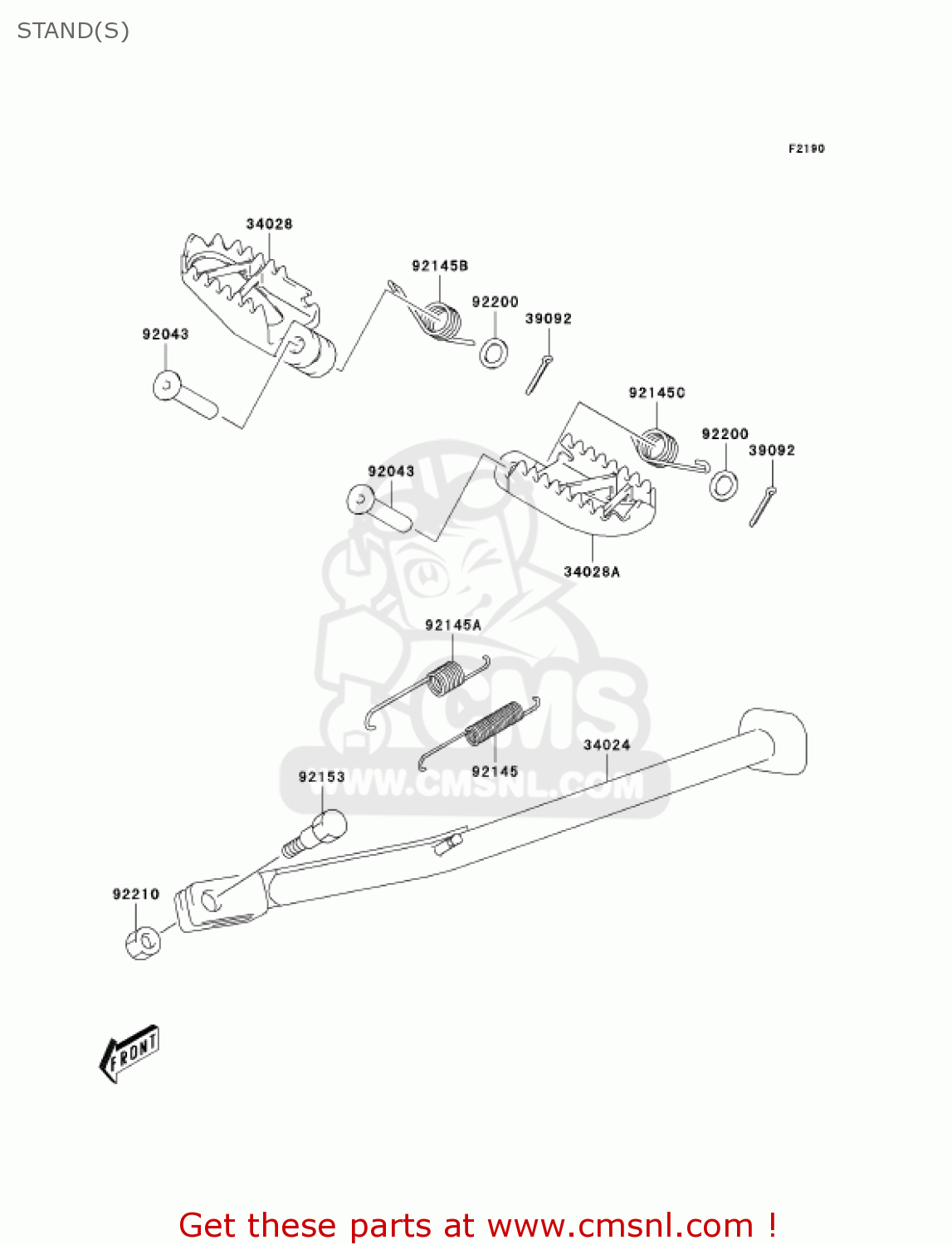 STAND(S) KLX400B1 KLX400R 2003 USA CANADA