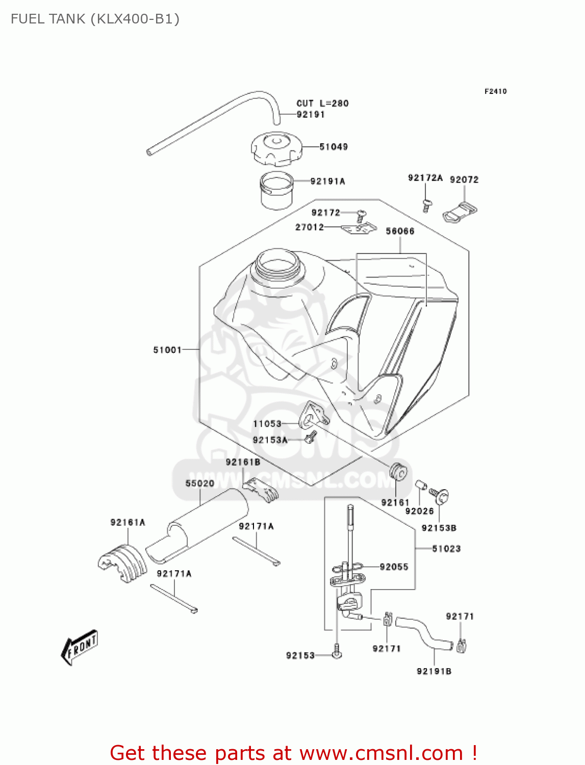 FUEL TANK (KLX400-B1) KLX400B1 KLX400R 2003 USA CANADA